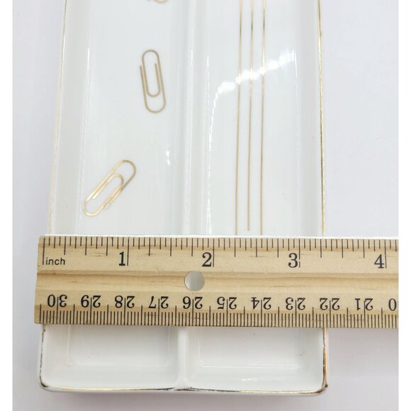 Rosanna Ceramic Stuff Pencil Paper Clip Tray Organizer Collectible Glam Trinket - Picture 9 of 10